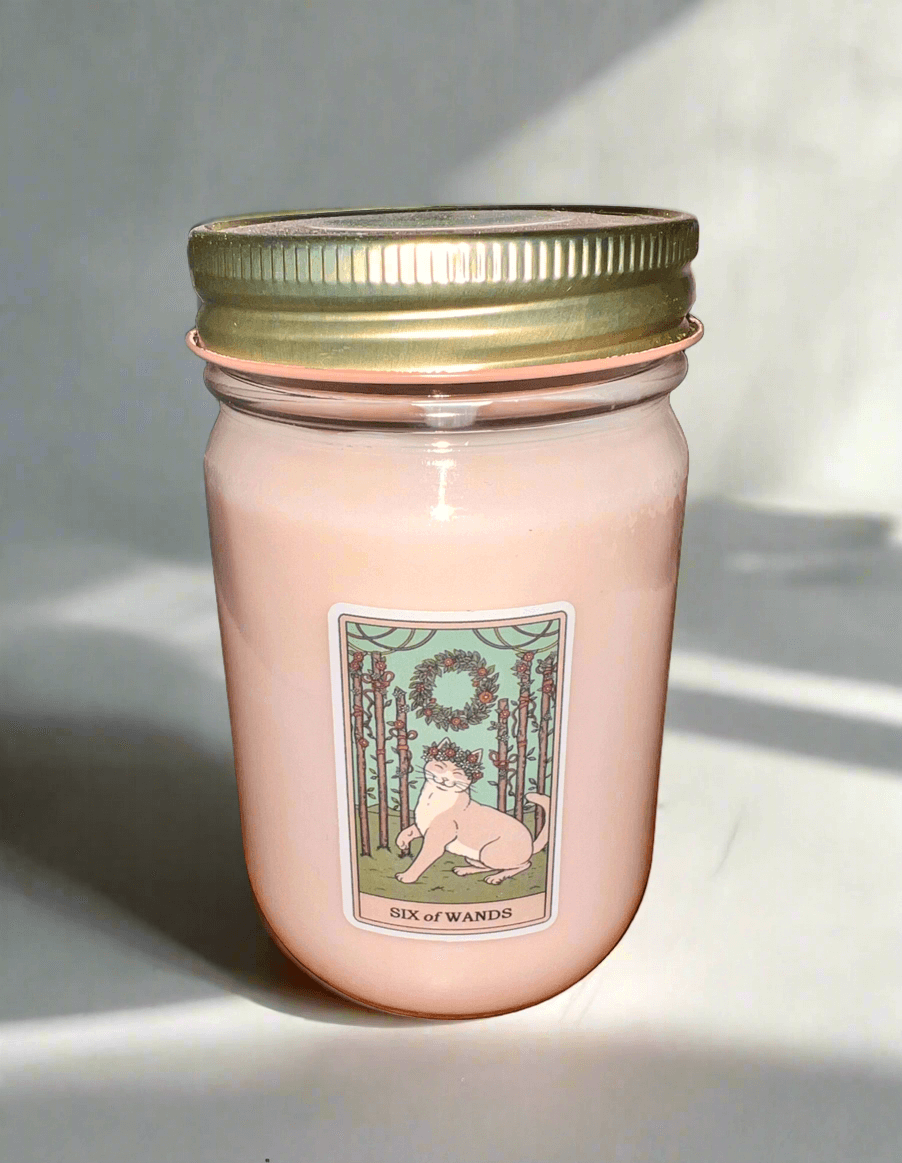 Buy Japanese Cherry Blossom scented tarot card candles online. Hand poured in Ohio.