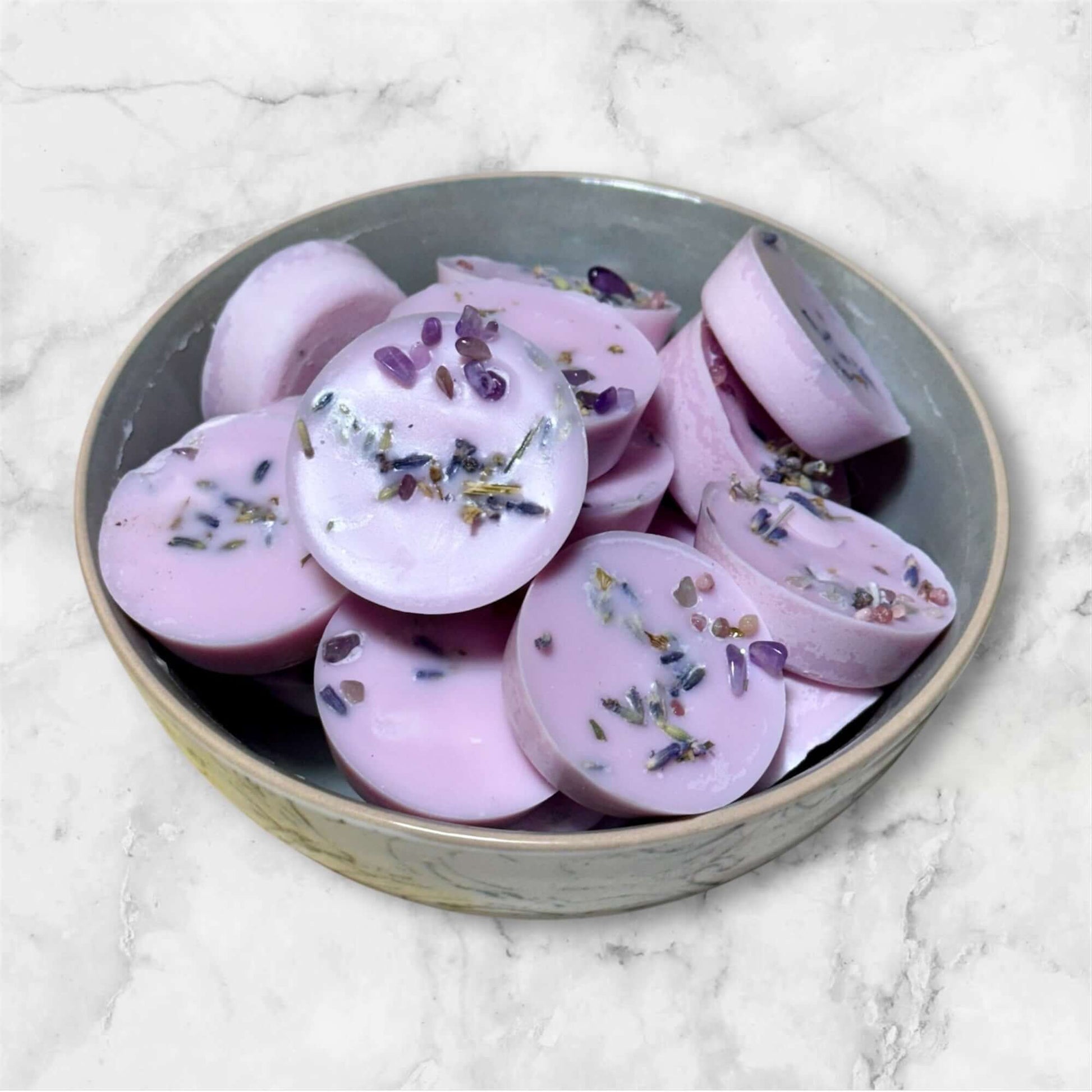 Calming Lavender Scent Spell Melts Infused w/ Amethyst Crystals Holly's Hand Poured Hobbies Candle Shop