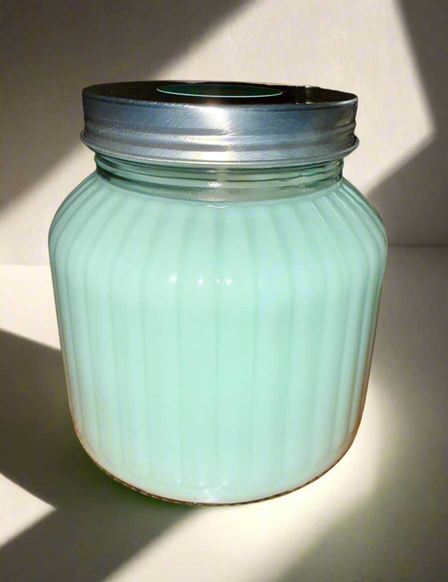 Spa Day Scented Large 24 oz Fluted Glass Jar Candle Hollys Artisan Candle Shop