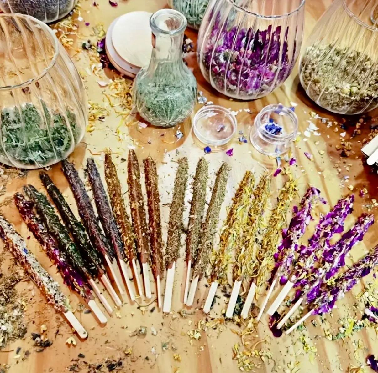 Artisan Hand-Rolled Incense Ritual Sticks – Herbal Infused Set of 8