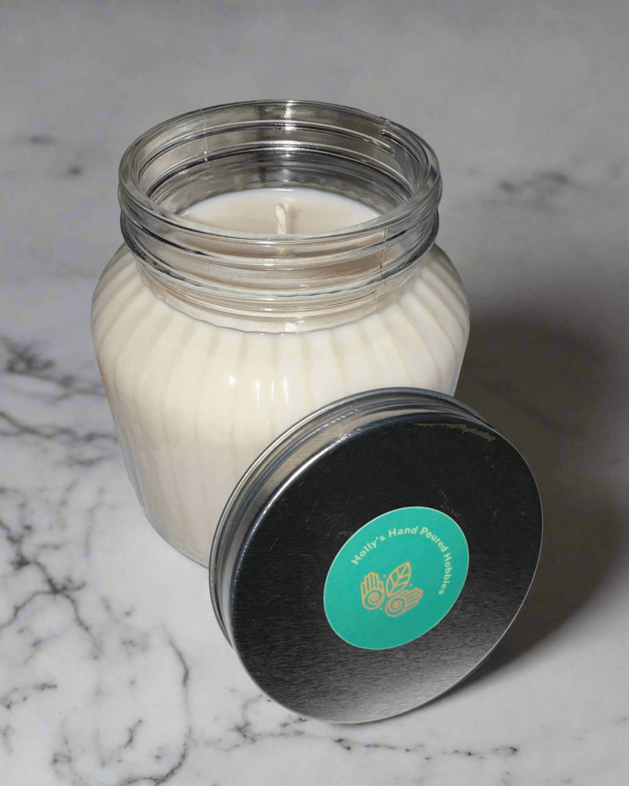 Extra large 24 ounce glass jar candle with the scent Froot Loops.