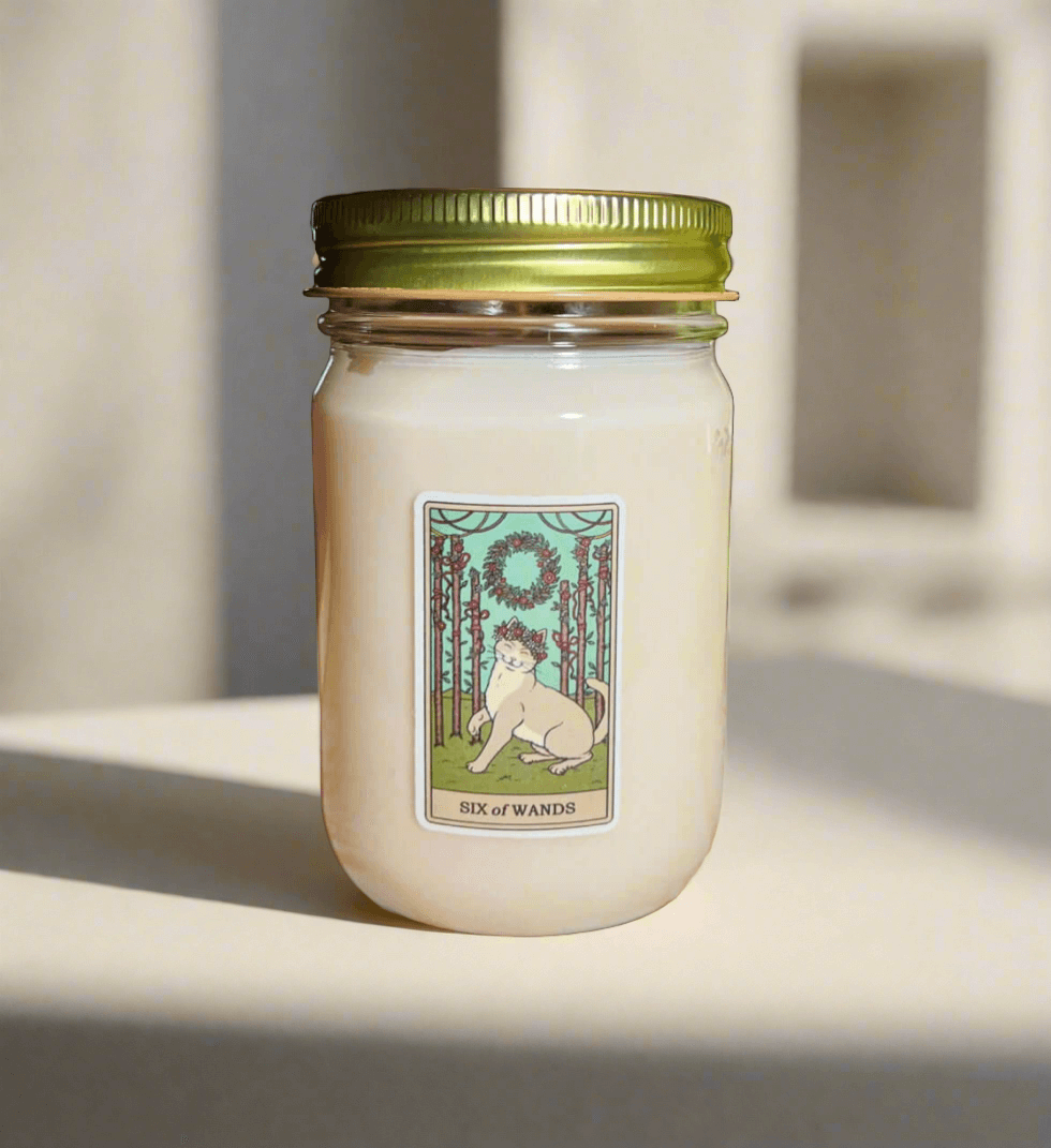 Buy Japanese Cherry Blossom scented tarot card candles online. Hand poured in Ohio.