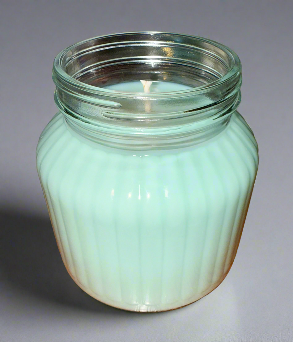 Spa Day Scented Large 24 oz Fluted Glass Jar Candle Hollys Artisan Candle Shop