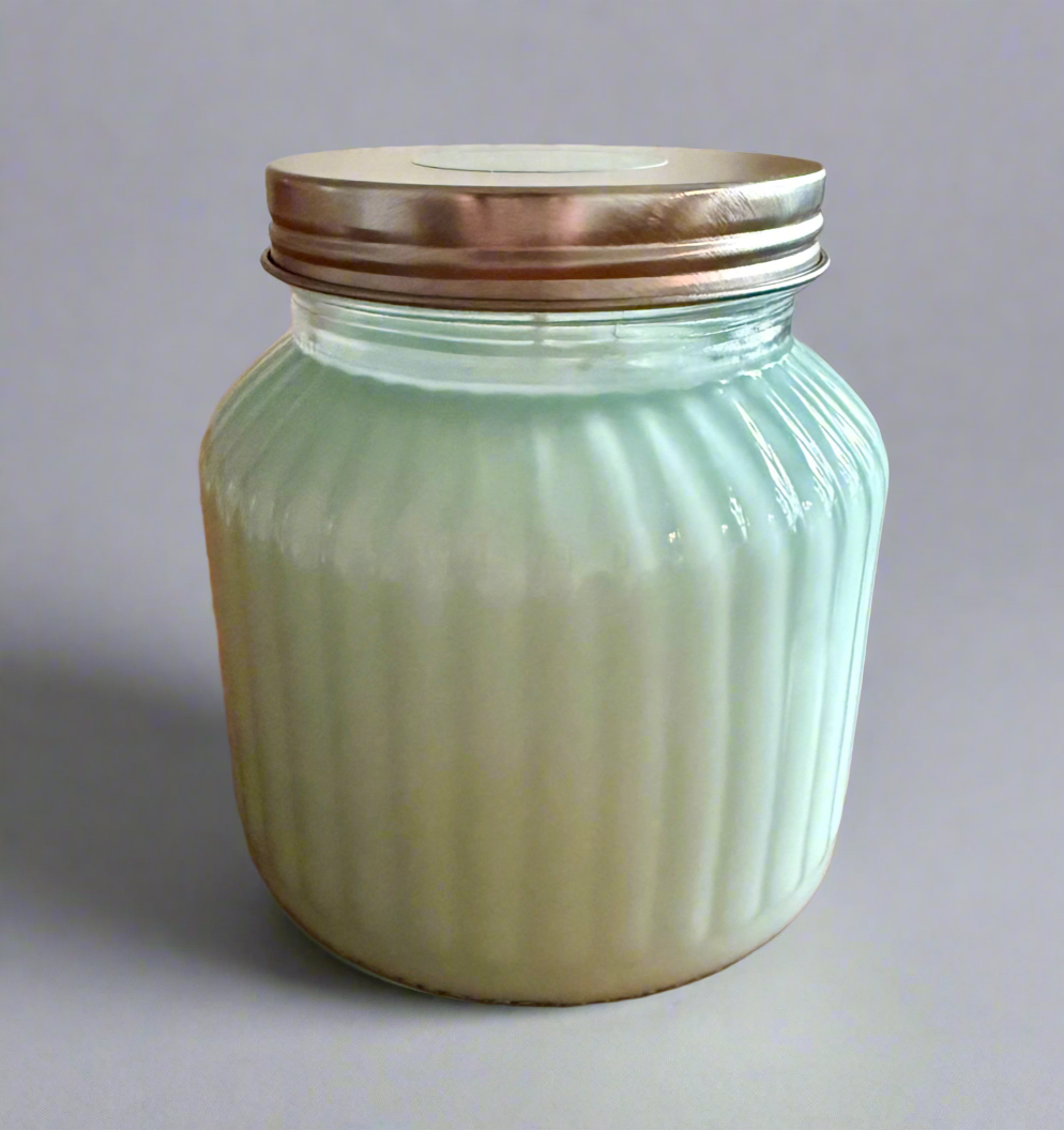 Spa Day Scented Large 24 oz Fluted Glass Jar Candle Hollys Artisan Candle Shop