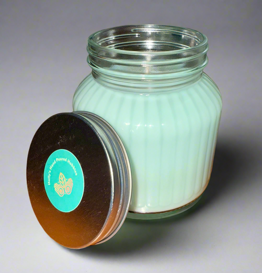 Spa Day Scented Large 24 oz Fluted Glass Jar Candle Hollys Artisan Candle Shop