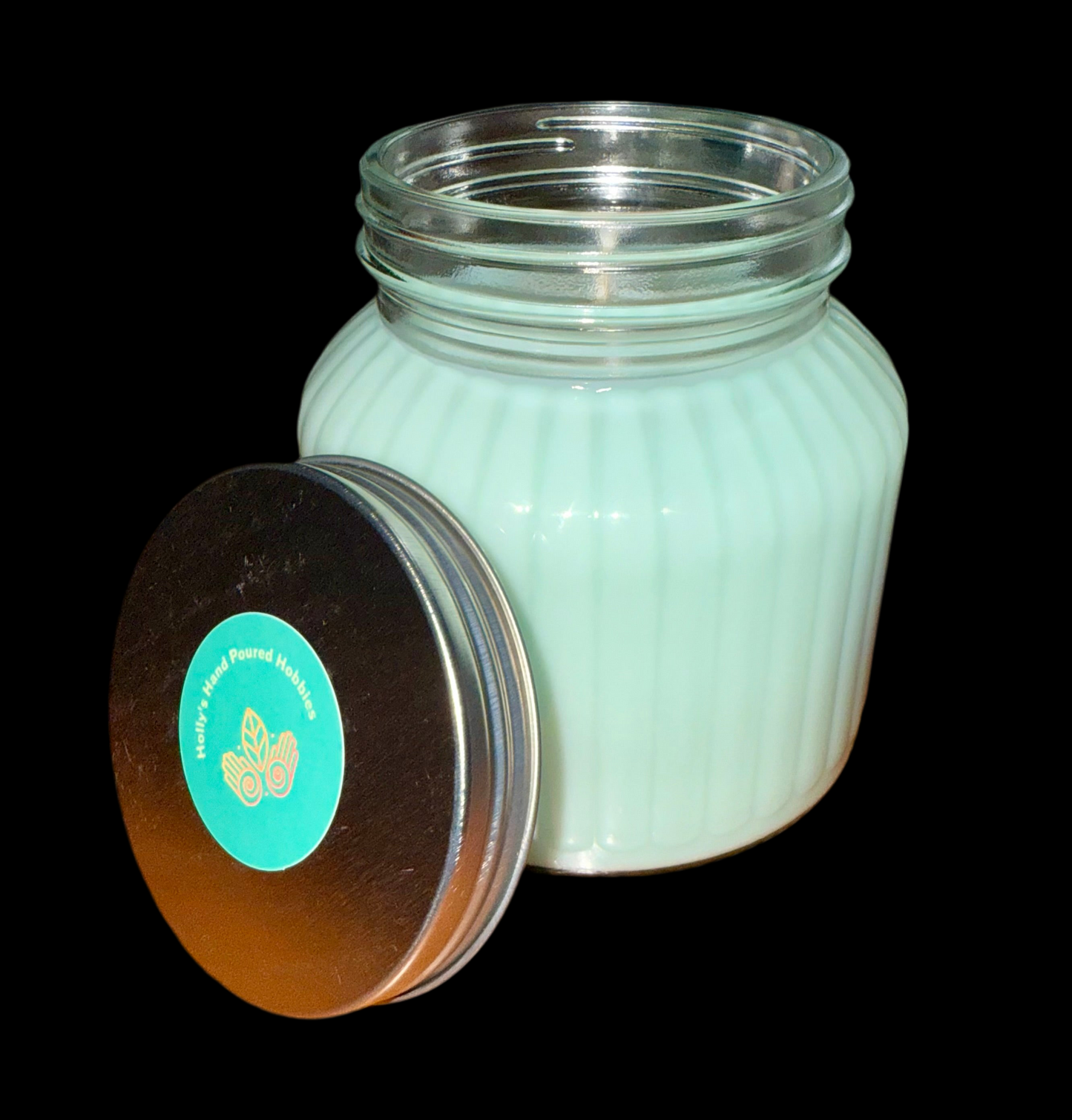 Spa Day Scented Large 24 oz Fluted Glass Jar Candle Hollys Artisan Candle Shop