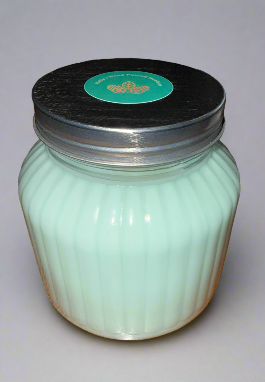 Spa Day Scented Large 24 oz Fluted Glass Jar Candle Hollys Artisan Candle Shop