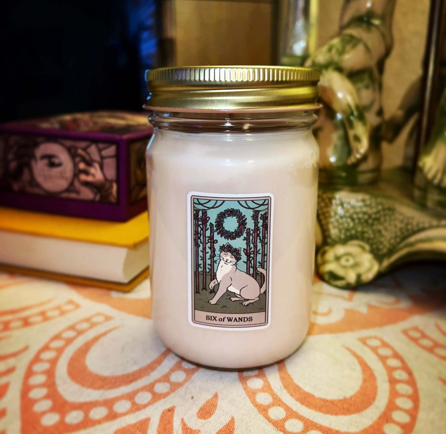 Buy Japanese Cherry Blossom scented tarot card candles online. Hand poured in Ohio.