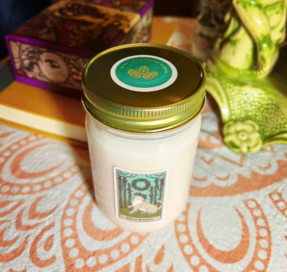 Buy Japanese Cherry Blossom scented tarot card candles online. Hand poured in Ohio.
