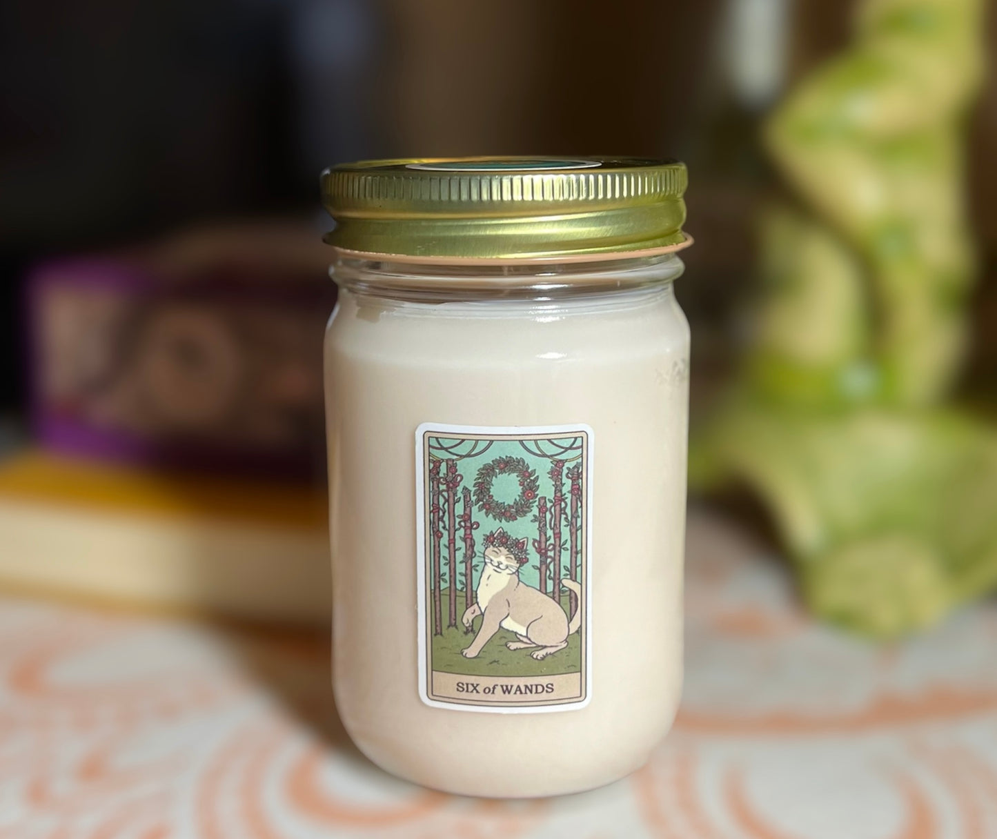 Buy Japanese Cherry Blossom scented tarot card candles online. Hand poured in Ohio.