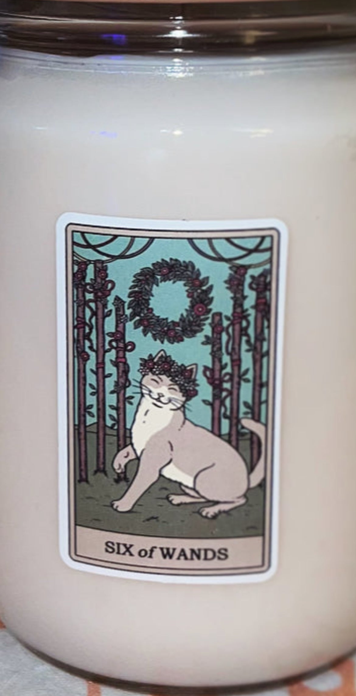 Buy Japanese Cherry Blossom scented tarot card candles online. Hand poured in Ohio.