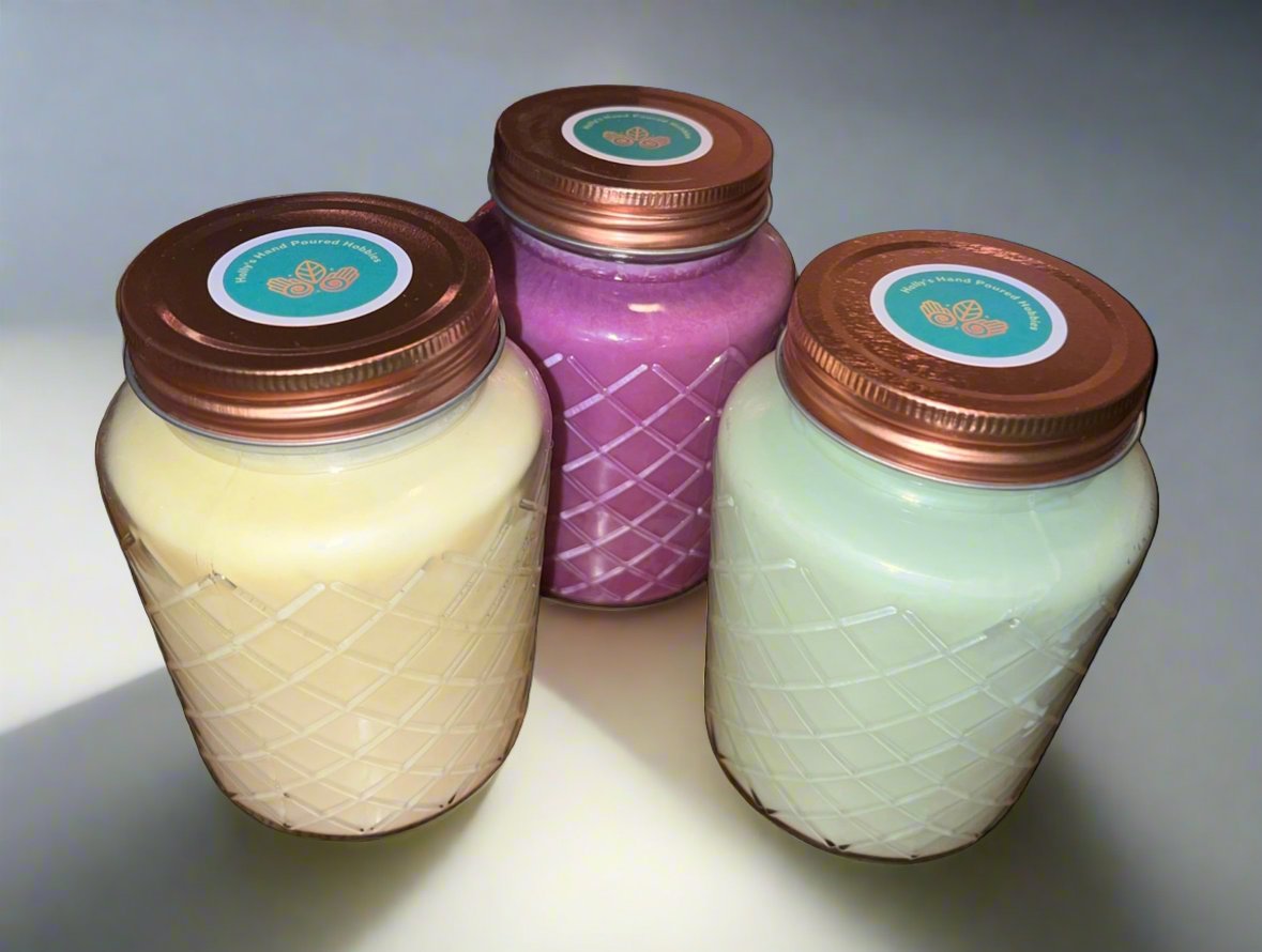 Custom made artisan scented candles for sale.