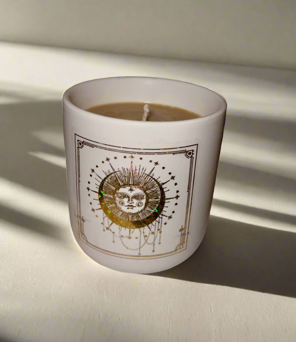 Coffee Bean Scented Soy Candle in a White Nordic Tumbler