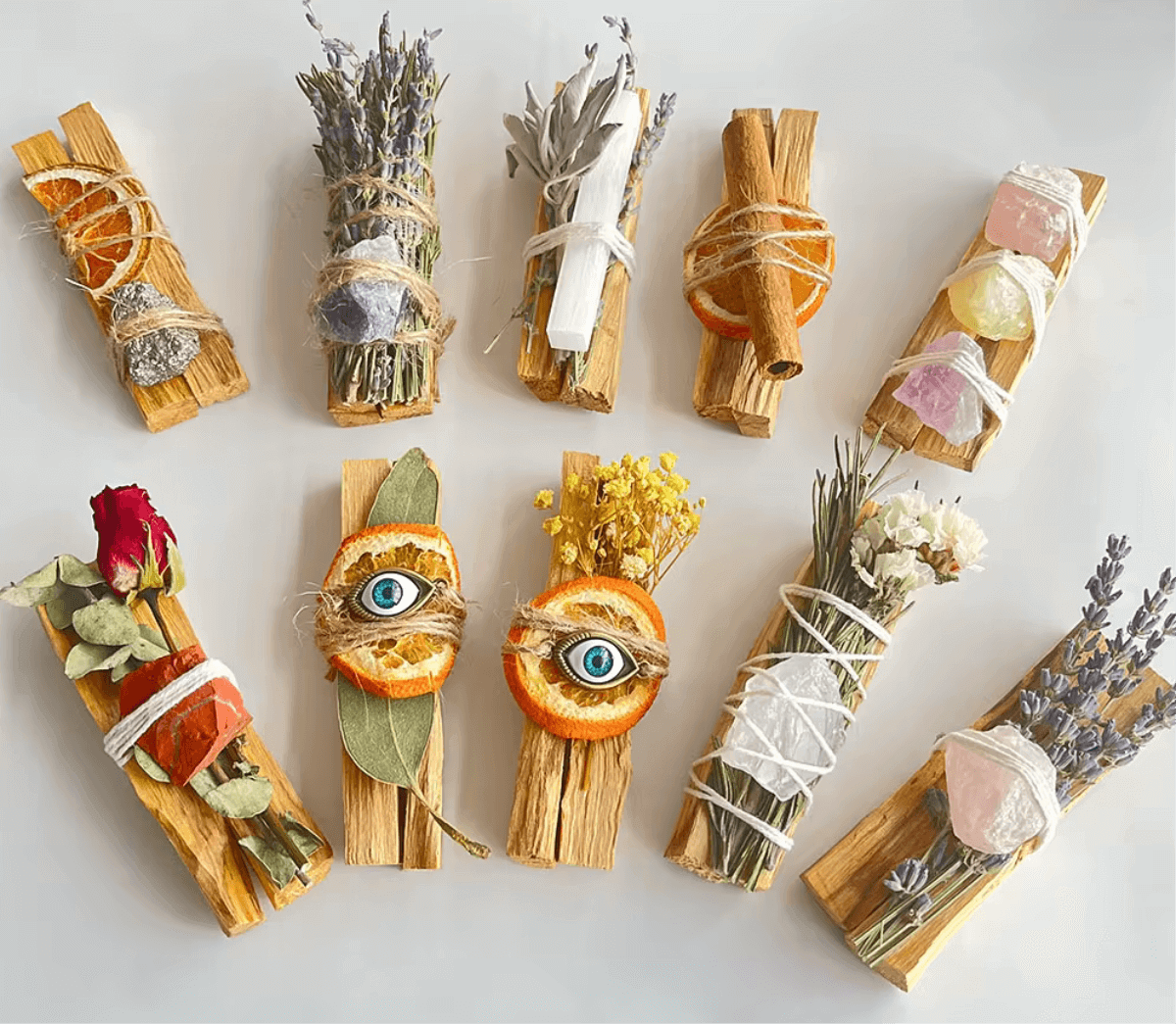 Palo Santo Citrus Protection Smudge Bundle & Evil Eye Hollys Artisan Candle Shop