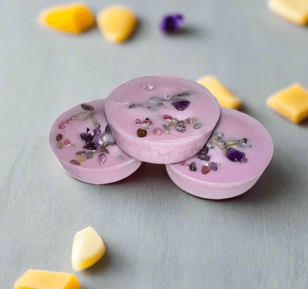 Calming Lavender Scent Spell Melts Infused w/ Amethyst Crystals Holly's Hand Poured Hobbies Candle Shop