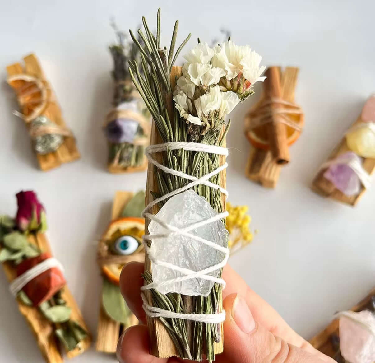 Breath of Light Ritual Bundle – Baby’s Breath, Quartz & Rosemary Hollys Artisan Candle Shop