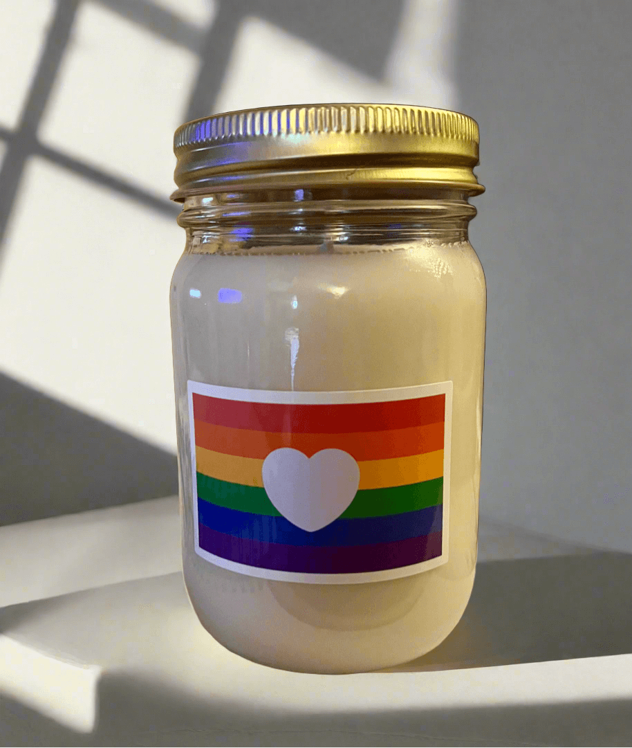 Buy limited edition Pride candles online. Scented soy-coco wax blends.