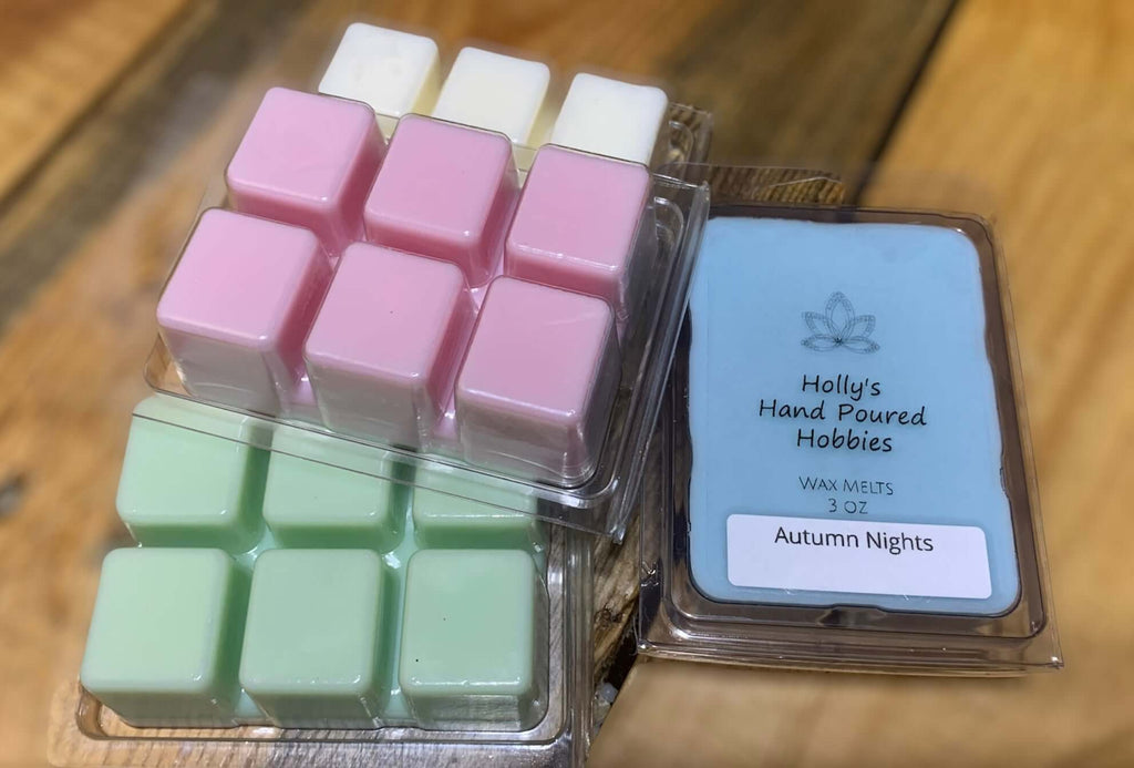 Buy custom made nontoxic soy-coco wax melts in 4 Packs. Custom, made to order, in Ohio.
