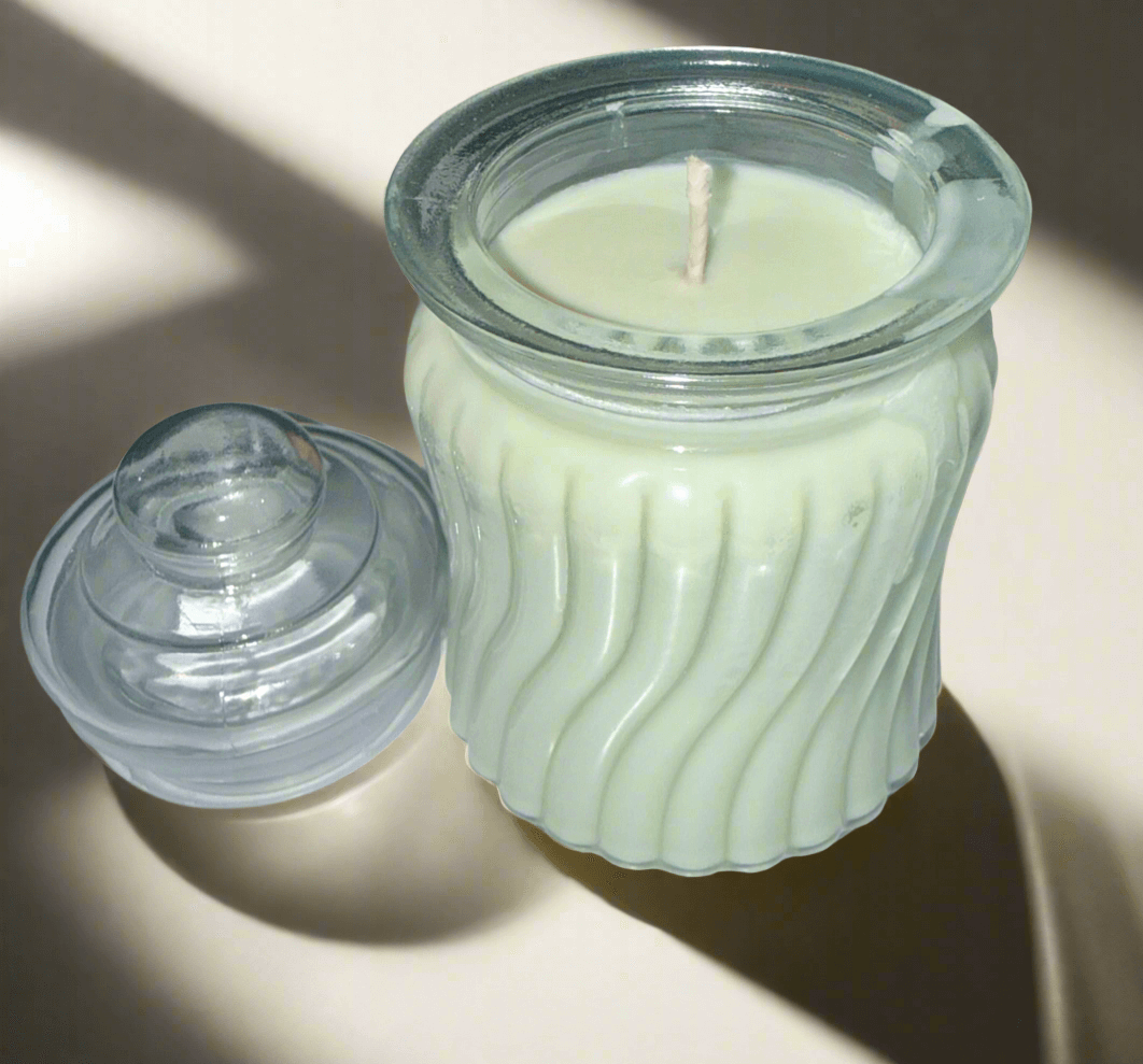 Eucalyptus & Peppermint Scent 8 oz Glass Jar Candle Holly's Hand Poured Hobbies Candle Shop