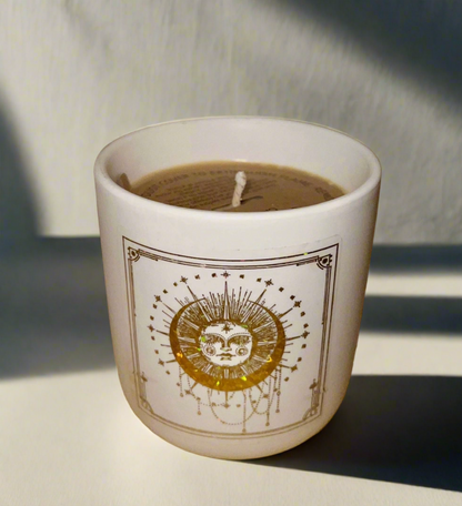 Coffee Bean Scented Soy Candle in a White Nordic Tumbler