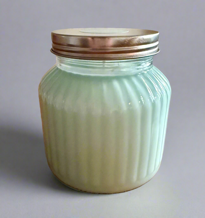 Spa Day Scented Large 24 oz Fluted Glass Jar Candle Hollys Artisan Candle Shop