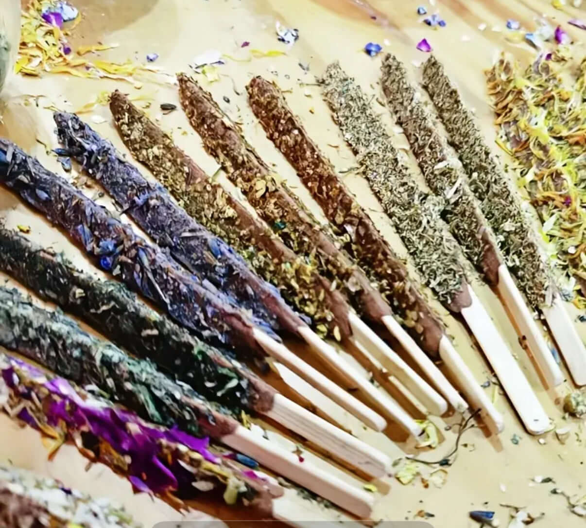 Artisan Hand-Rolled Incense Ritual Sticks – Herbal Infused Set of 8
