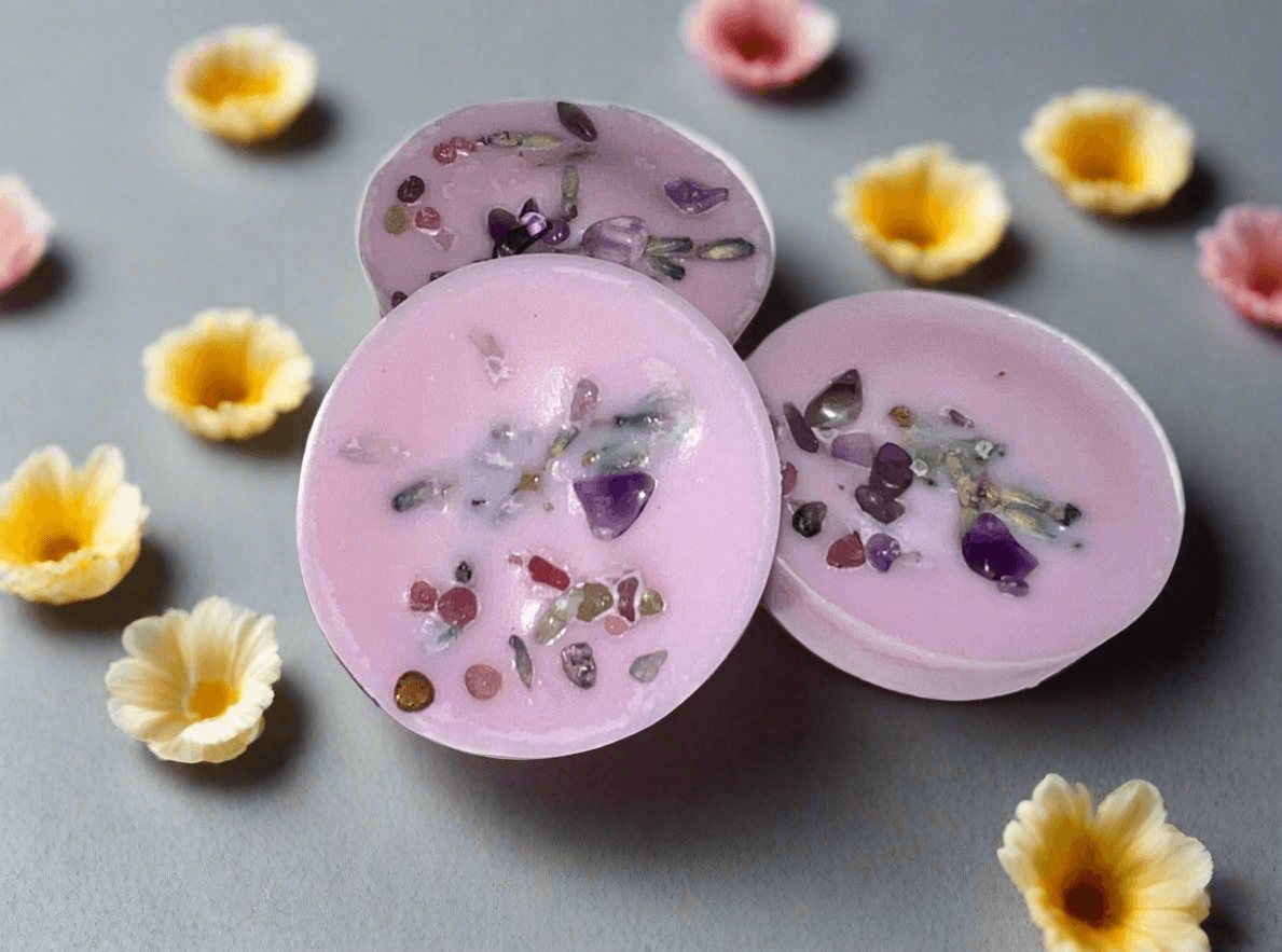 Calming Lavender Scent Spell Melts Infused w/ Amethyst Crystals Holly's Hand Poured Hobbies Candle Shop