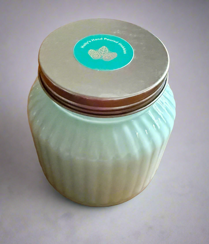 Spa Day Scented Large 24 oz Fluted Glass Jar Candle Hollys Artisan Candle Shop