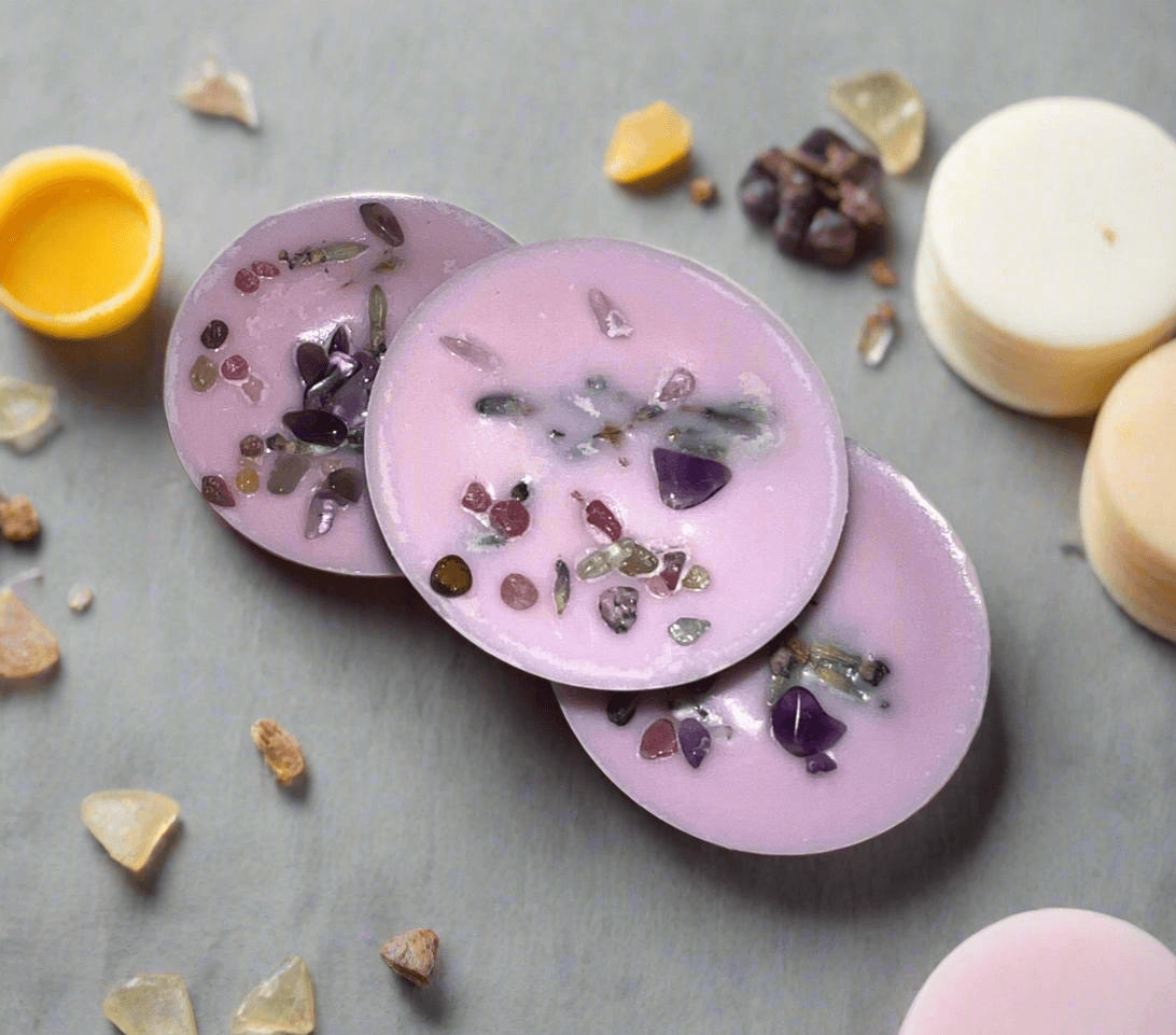 Calming Lavender Scent Spell Melts Infused w/ Amethyst Crystals Holly's Hand Poured Hobbies Candle Shop