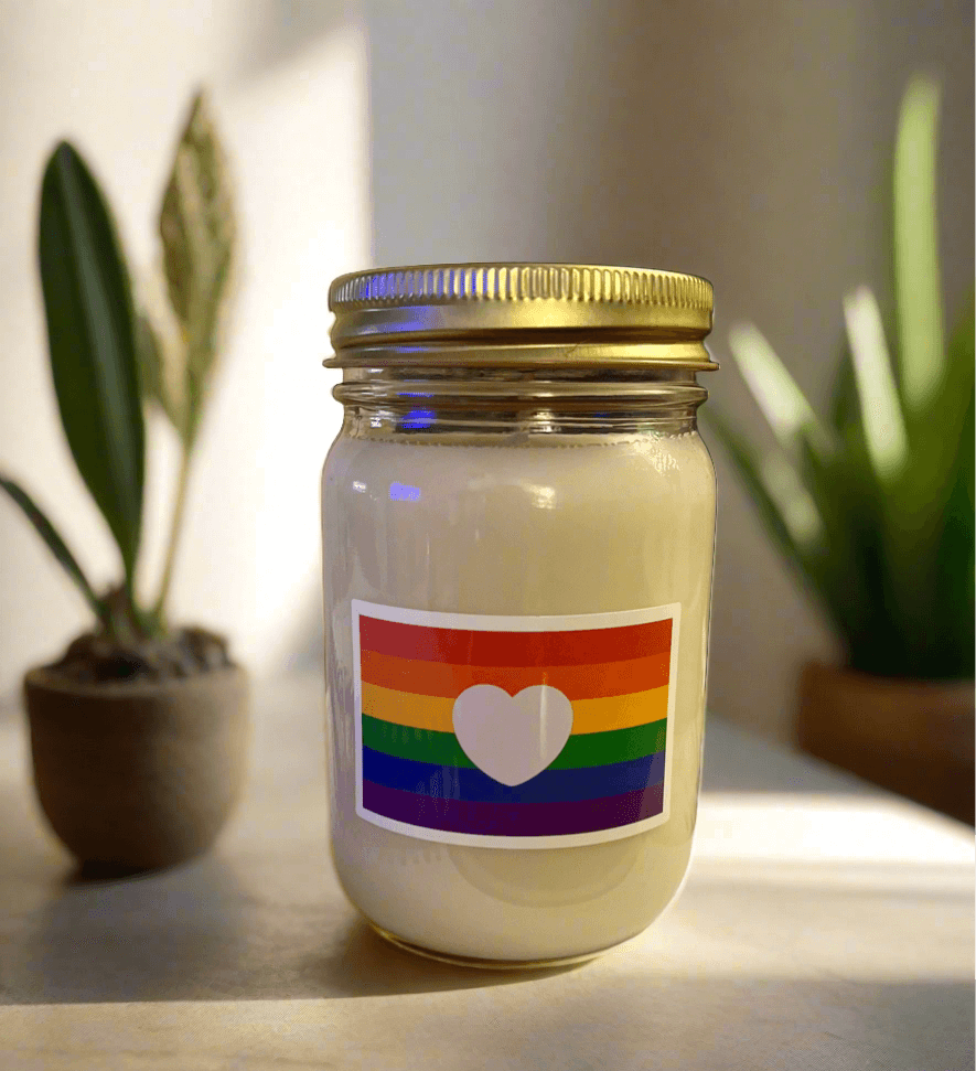 Buy limited edition Pride candles online. Scented soy-coco wax blends.