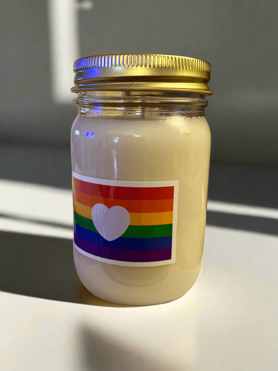 Buy limited edition Pride candles online. Scented soy-coco wax blends.