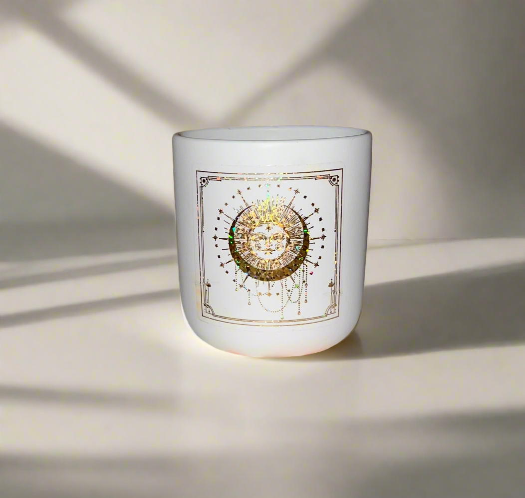 Coffee Bean Scented Soy Candle in a White Nordic Tumbler