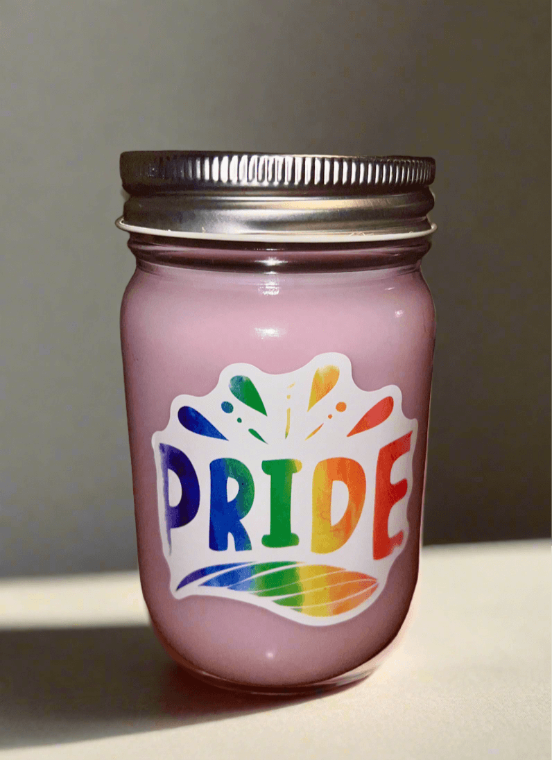 Buy limited edition Pride month candles online. Scented soy-coco wax blends.