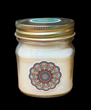 Load image into Gallery viewer, Amber Patchouli 8 oz Square Mason Jar Soy Candle
