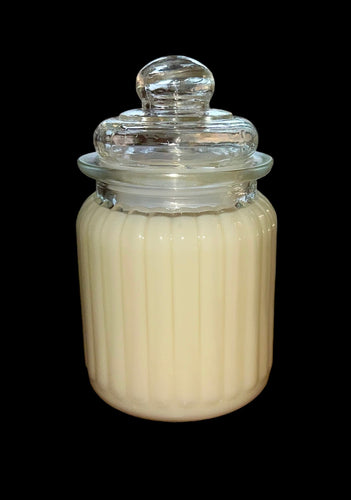 French Vanilla Amber scented old-fashioned glass Jar Candle