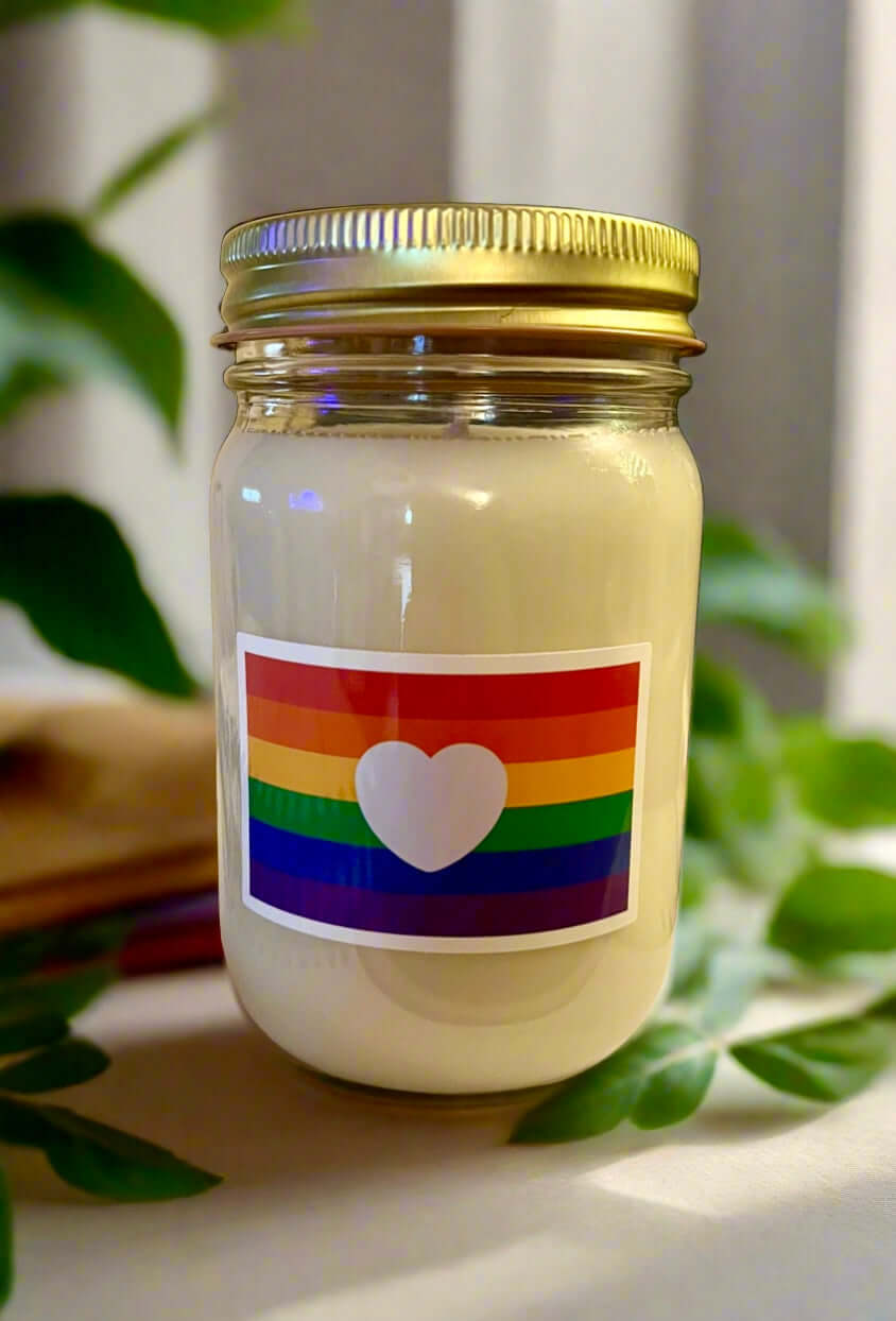 Buy limited edition Pride candles online. Scented soy-coco wax blends.