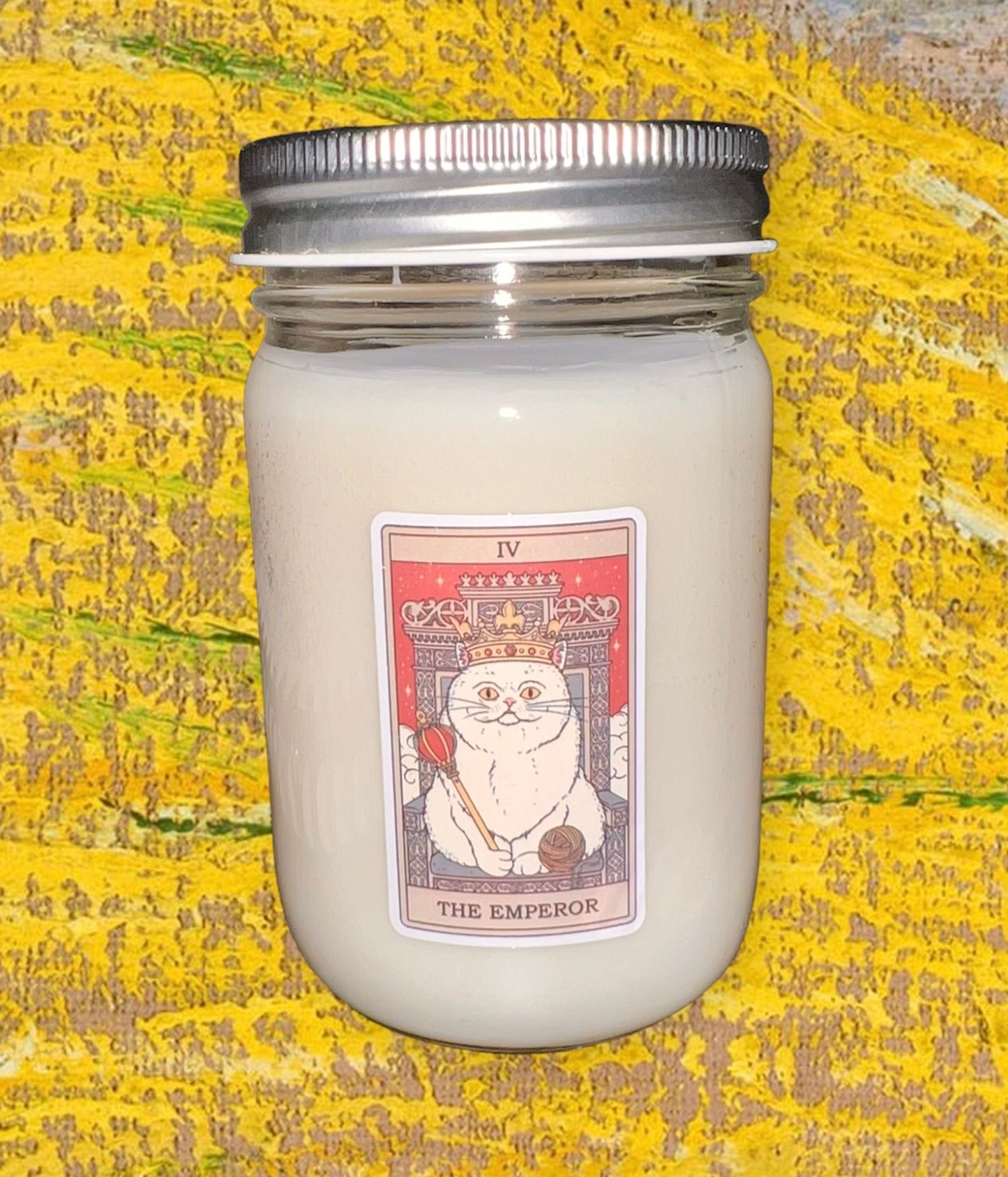 Buy metaphysical tarot card candles online. Scented soy-coco wax blends.
