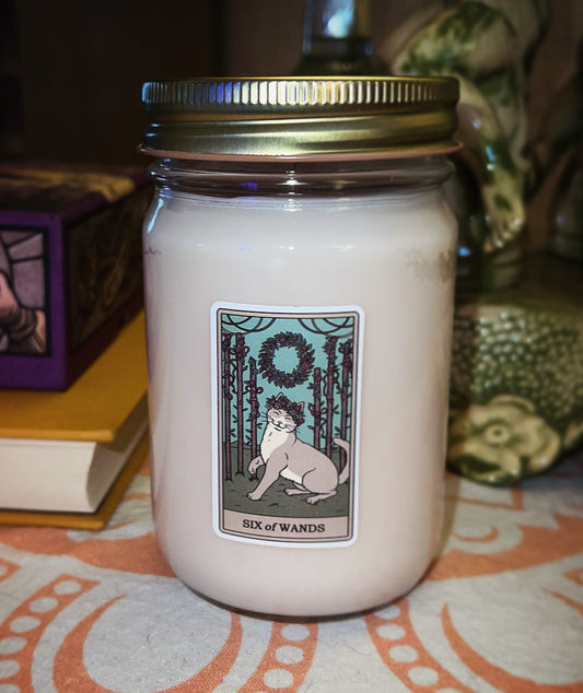 Buy Japanese Cherry Blossom scented tarot card candles online. Hand poured in Ohio.