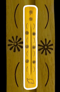 Wooden Yellow Incense Burner Stick Holder-Holly's Hand Poured Hobbies Candle Shop